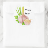 Verse knoflook ronde sticker (Tas)