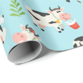 Verse Koeien Melkpatroon Cadeaupapier (Rol Hoek)