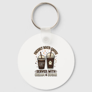 Verse Koffie Halloween Geest Beker Sleutelhanger