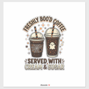 Verse Koffie Halloween Geest Beker Sticker