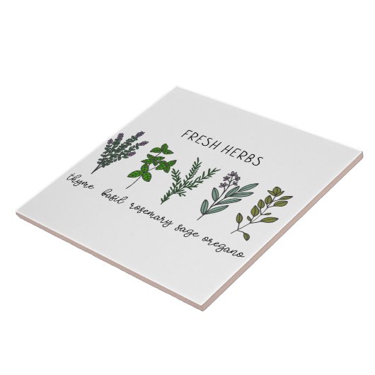 Verse kruiden Tijm Basilicum boerderij Tegeltje (Zijkant)