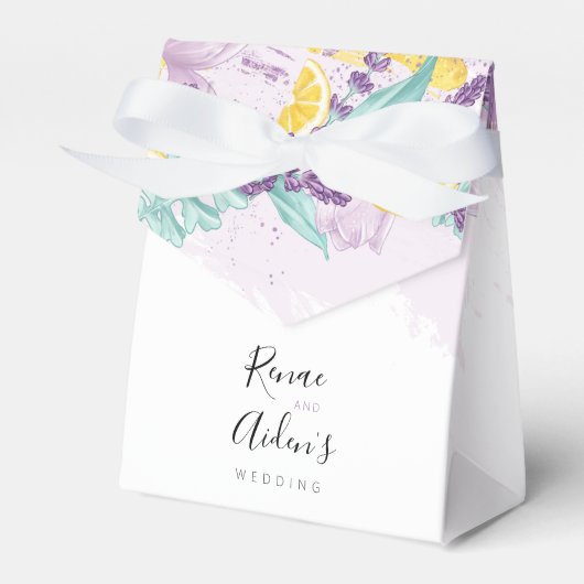 Verse lavendel en citroen gunst doos bedankdoosjes (Voorkant Zijde)