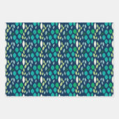 Verse lederen patroon in blauw Blauwgroen en groen Inpakpapier Vel (Voorkant)