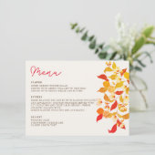 Verse Lemony Liefde Citrus Foliage Bruiloft Menu (Staand voorkant)