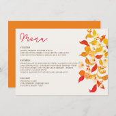 Verse Lemony Liefde Citrus Foliage Bruiloft Menu (Voorkant / Achterkant)