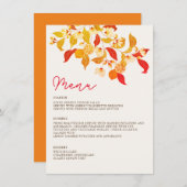 Verse Lemony Liefde Citrus Foliage Bruiloft Menu (Voorkant / Achterkant)