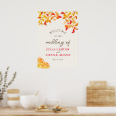 Verse Lemony Liefde Citrus Foliage Bruiloft Poster (Keuken)