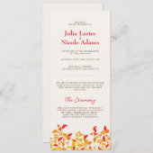 Verse Lemony Liefde Citrus Foliage Bruiloft Programma (Voorkant / Achterkant)