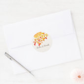 Verse Lemony Liefde Citrus Foliage Bruiloft Ronde Sticker (Envelop)