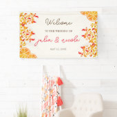 Verse Lemony Liefde Citrus Foliage Bruiloft Spandoek (Insitu)