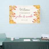 Verse Lemony Liefde Citrus Foliage Bruiloft Spandoek (Beurs)