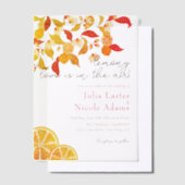 Verse Lemony Liefde Citrus Foliage Bruiloft Vellum Uitnodigingen (Offset)