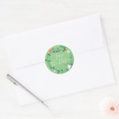 Verse lente bloemenslingers Bewaar de datum Ronde Sticker (Envelop)