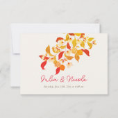 Verse Lente Liefde Citrus Loof Bruiloft RSVP Kaartje (Achterkant)