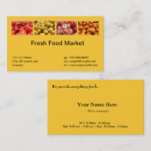 Verse levensmiddelen, vruchten, groentemarkt visitekaartje (Voorkant / Achterkant)