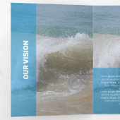 Verse lichte blauwe moderne transparantie drieluik kaart (Binnenzijde eerst)