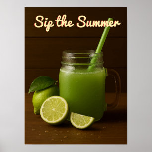 Verse Limoen Juice Summer – Verfrissende Citrus Poster