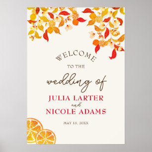 Verse Limoen Liefde Citrus Loof Bruiloft Poster