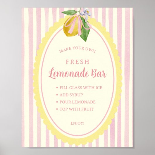 Verse Limonade Bar Menu Poster (Voorkant)