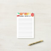 Verse maaltijdplanning op de kweeklijst van verse  post-it® notes (Op bureau)