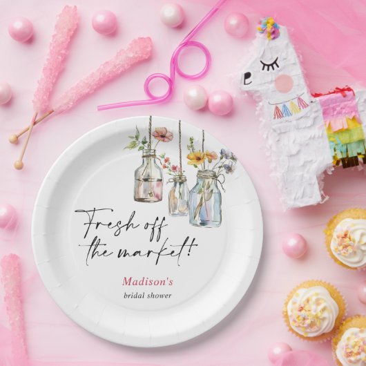 Verse Markt Bloemstuk Bruids Bruiloft Papieren Bordje (Feest)