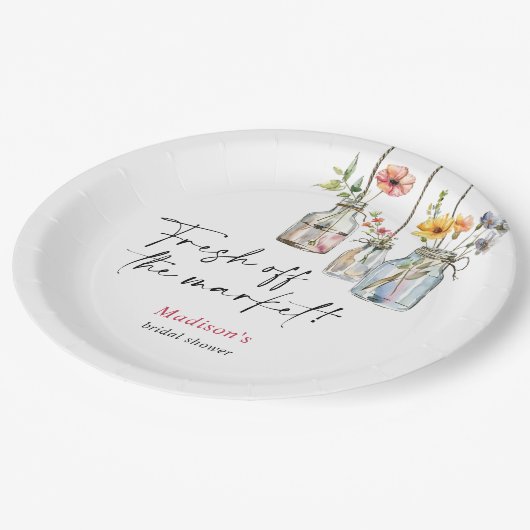 Verse Markt Bloemstuk Bruids Bruiloft Papieren Bordje (Gekanteld)