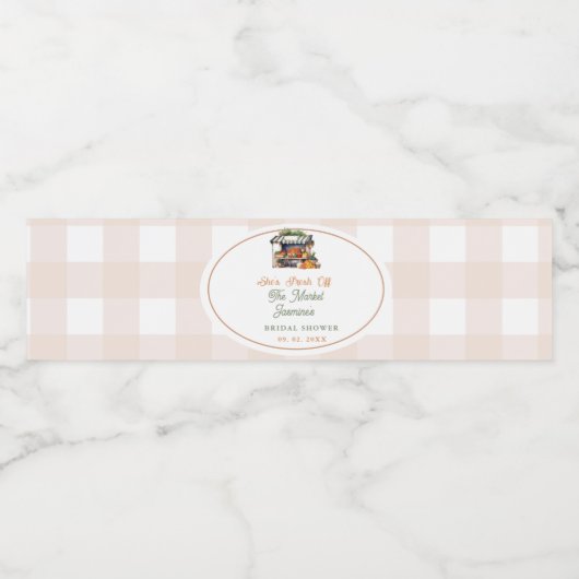 Verse Markt Boerenmarkt Bruidsfeest  Waterfles Etiket (Enkel label)