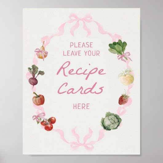 Verse Markt Bruids Shower Recept Poster (Voorkant)