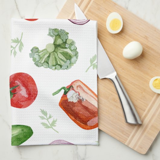 Verse markt groenten theedoek (Quarter Fold)