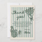 Verse Markt Handgetekende Bruiloftsdouche Bedankkaart (Voorkant)