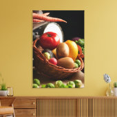 Verse markt voedselbeeld op canvas afdruk (Insitu (Woonkamer))