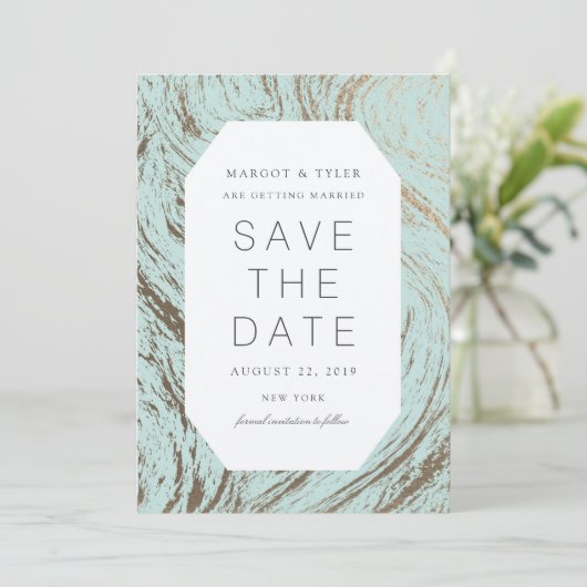 Verse marmer / Sla de datum op Save The Date (Staand voorkant)