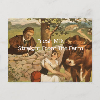 Verse melk rechtstreeks uit het Boerderij Briefkaart