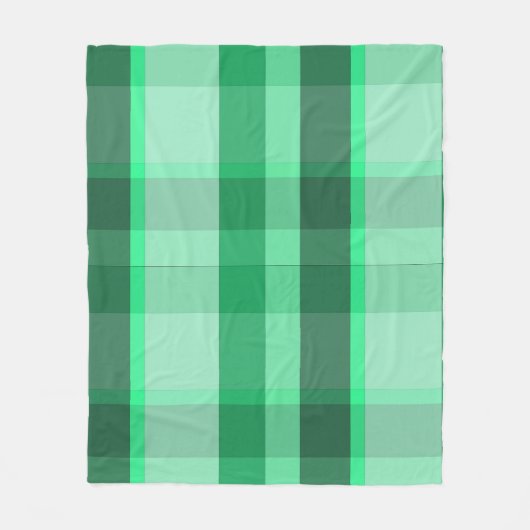 Verse Mint & Forest Green Plaid Fleece Deken (Voorkant)