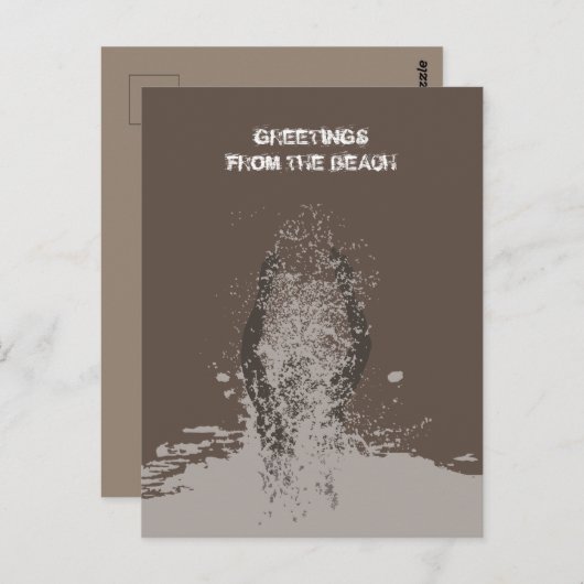 Verse monochrome grunge man watersproeier briefkaart (Voorkant / Achterkant)