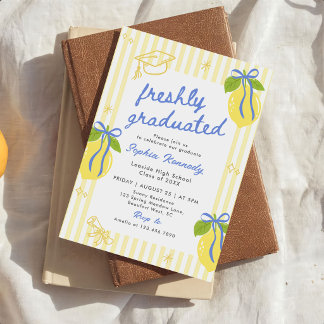 Verse net afgestudeerde citroen afstudeeraankondig kaart