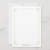 Verse Olijfgroene Art Deco bruiloft uitnodiging (Achterkant)