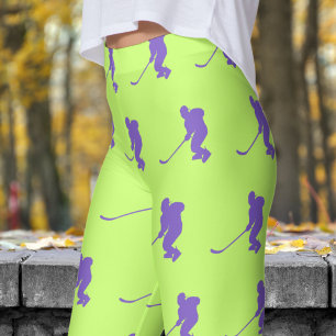 Verse Olijfgroene Vrouwen IJshockey Patroon Leggings