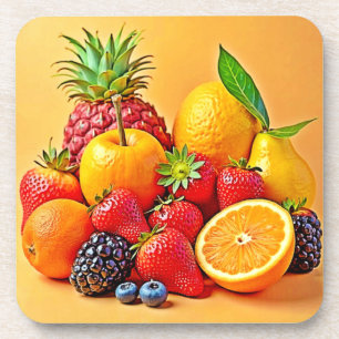 Verse Oogst: Levendig Ontwerp voor Fruit Oogst Bier Onderzetter