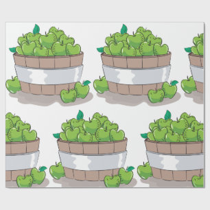 Verse oogst van groene appels in vat Granny Smith Cadeaupapier