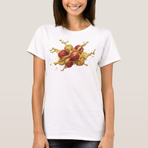 Verse oranje abstract aardbeien creatieve print t-shirt