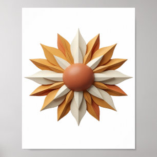 Verse Oranje ORANJE EN WITTE BLOEM Modern ontwerp Poster
