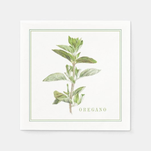 VERSE OREGANO Standaard Cocktail Papier Servetten (Voorkant)