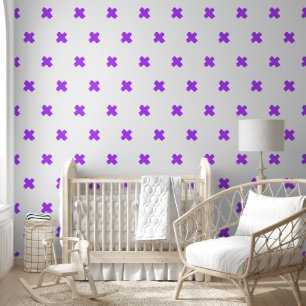 Verse Paarse-witte-kruis patroonbehang Behang