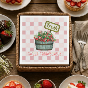 Verse Papieren Servetten Met Verse Aardbeien