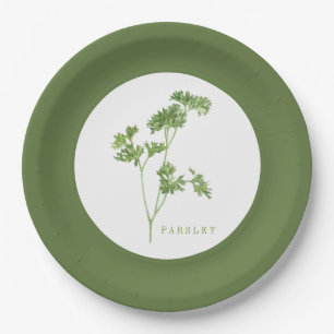 VERSE PETERSELIE 9" Rond Papier Borden - Groen Papieren Bordje