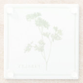 VERSE PETERSELIE Glas Drank Coaster (+tekst) Glazen Onderzetter (Achterkant)