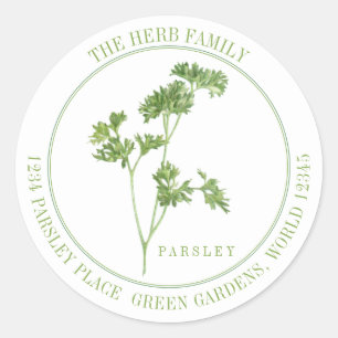 VERSE PETERSELIE Grote ronde adresenvelop afdichti Sticker