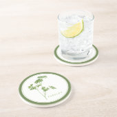 VERSE PETERSELIE Rond Zandsteen Onderzetter +tekst (Zijkant)