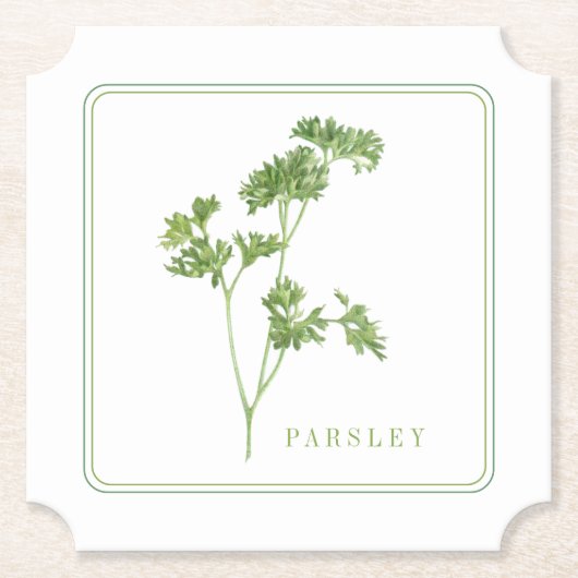 VERSE PETERSELIE Ticket Papieren Onderzetters (+te (Voorkant)